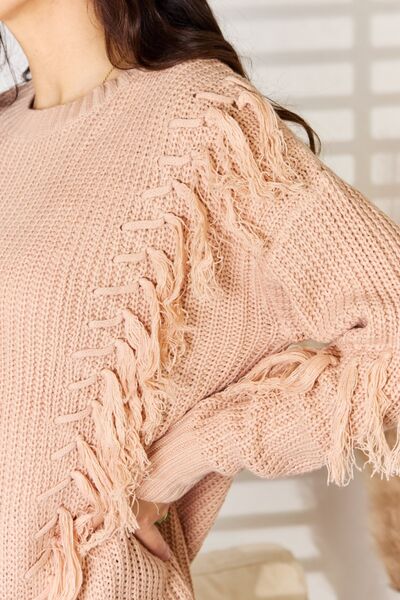 Blue Zone Planet | And The Why Tassel Detail Long Sleeve Sweater BLUE ZONE PLANET