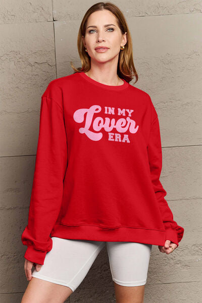 Blue Zone Planet | Simply Love Full Size IN MY LOVER ERA Round Neck Sweatshirt BLUE ZONE PLANET