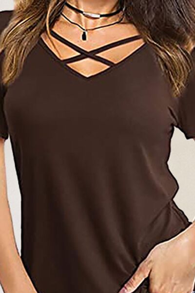Blue Zone Planet | Crisscross Short Sleeve T-Shirt BLUE ZONE PLANET