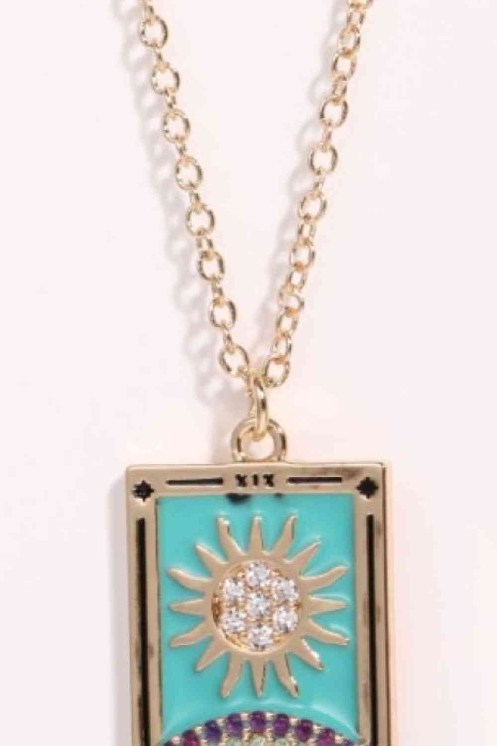 Tarot Card Pendant Stainless Steel Necklace BLUE ZONE PLANET