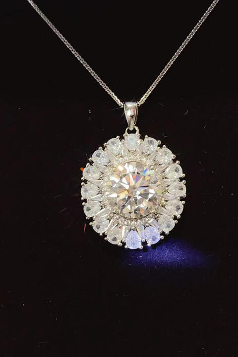 5 Carat Moissanite 925 Sterling Silver Necklace BLUE ZONE PLANET