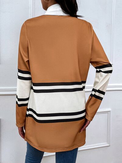 Blue Zone Planet | Color Block Open Front Cardigan BLUE ZONE PLANET