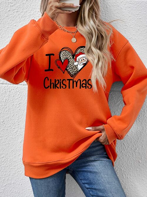 CHRISTMAS Graphic Round Neck Sweatshirt BLUE ZONE PLANET