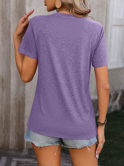 Blue Zone Planet | Heathered Round Neck Short Sleeve T-Shirt BLUE ZONE PLANET