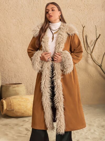 Blue Zone Planet | Plus Size Open Front Long Sleeve Coat BLUE ZONE PLANET