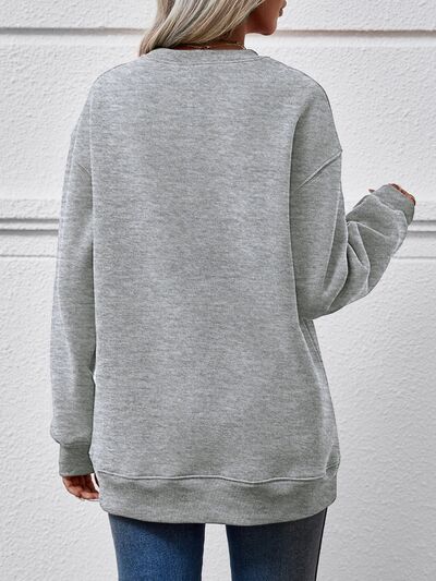 Blue Zone Planet | MERRY CHRISTMAS Round Neck Long Sleeve Sweatshirt BLUE ZONE PLANET