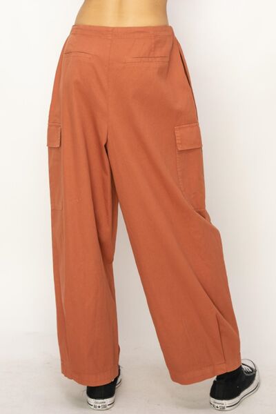 Blue Zone Planet |  HYFVE Drawstring Cargo Wide Leg Pants BLUE ZONE PLANET