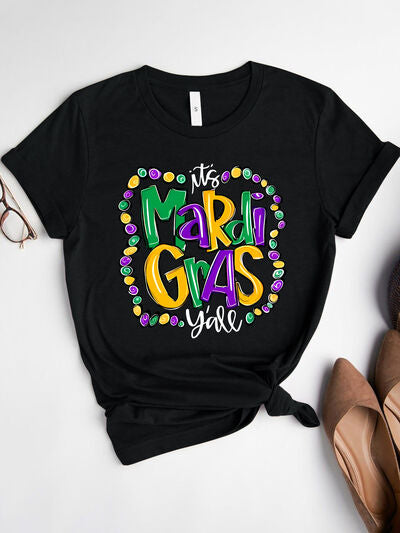 IT'S MARDI GRAS Y'ALL Round Neck T-Shirt BLUE ZONE PLANET