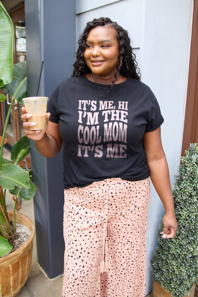 Blue Zone Planet | Simply Love Full Size IT'S ME,HI I'M THE COOL MOM IT'S ME Round Neck T-Shirt BLUE ZONE PLANET