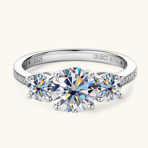 3 Carat Moissanite 925 Sterling Silver Ring BLUE ZONE PLANET