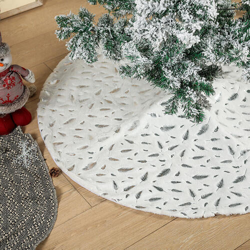 Feather Christmas Tree Skirt BLUE ZONE PLANET
