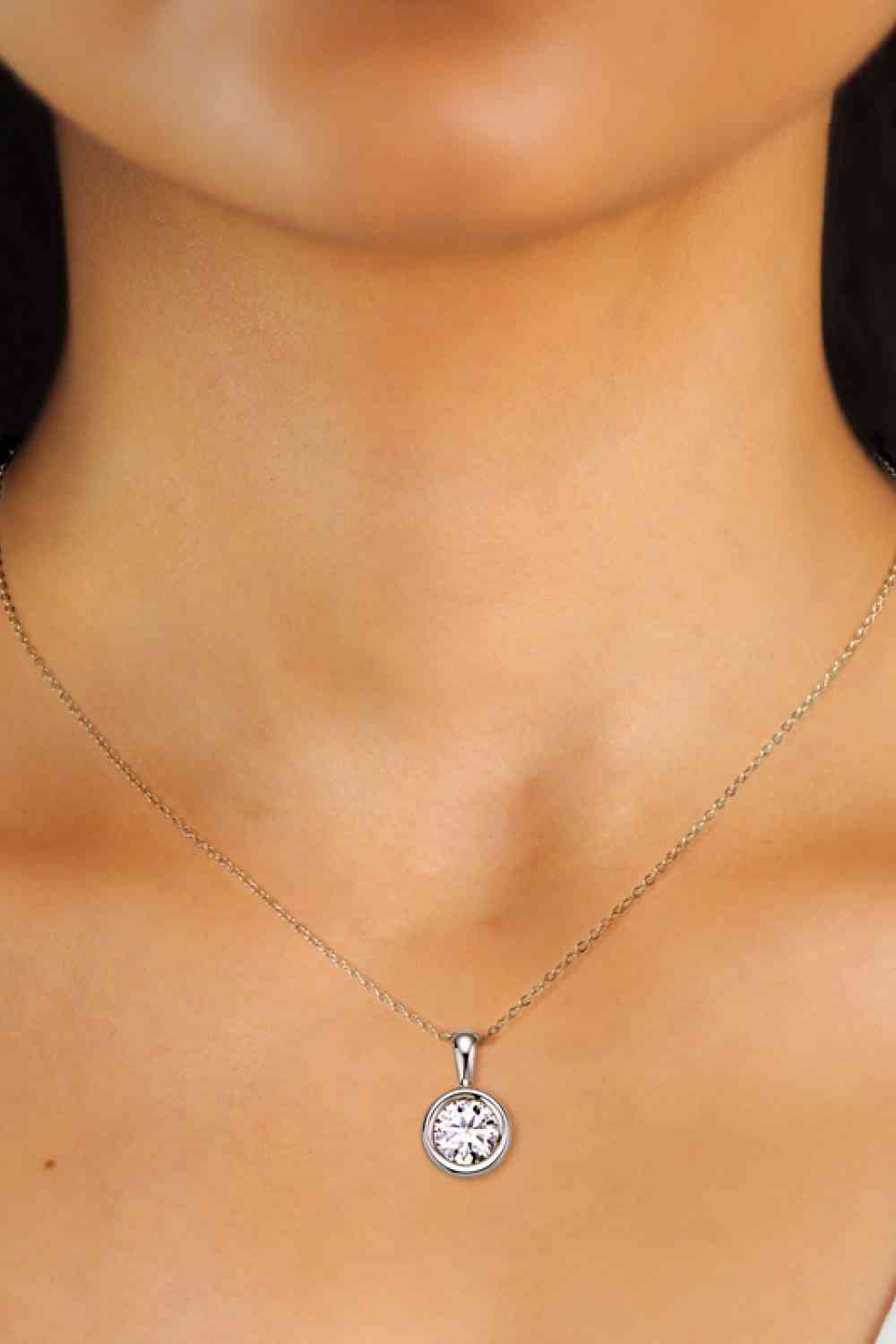 2 Carat Moissanite 925 Sterling Silver Necklace BLUE ZONE PLANET