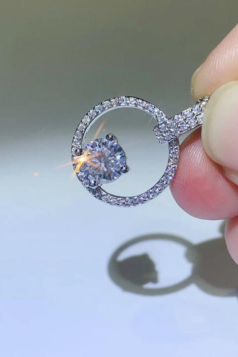 1 Carat Moissanite 925 Sterling Silver Necklace BLUE ZONE PLANET