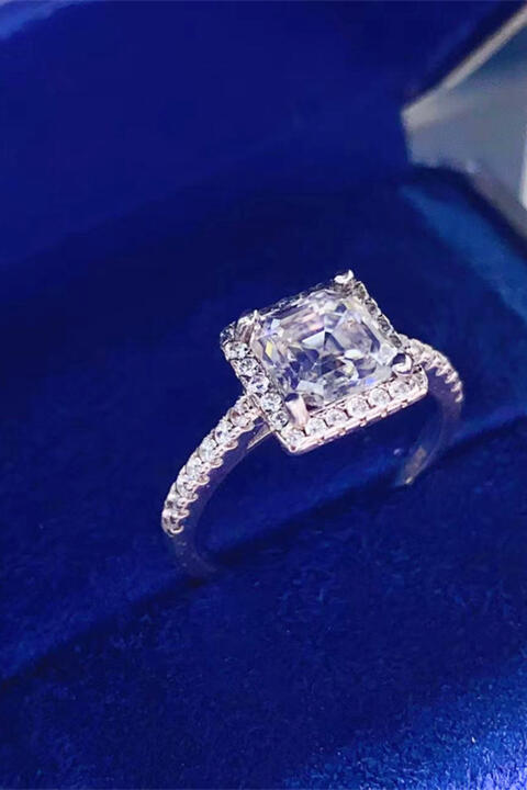 2 Carat Moissanite 925 Sterling Silver Ring BLUE ZONE PLANET