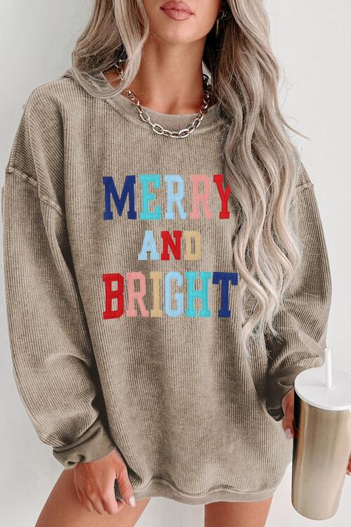 MERRY AND BRIGHT Graphic Sweatshirt BLUE ZONE PLANET
