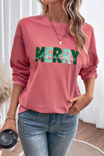 MERRY CHRISTMAS Round Neck Sweatshirt BLUE ZONE PLANET