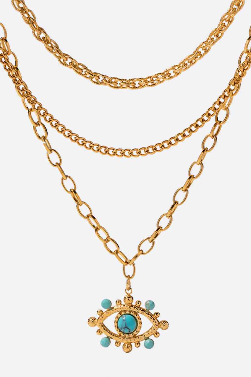 Evil Eye Design Turquoise Pendant Necklace BLUE ZONE PLANET