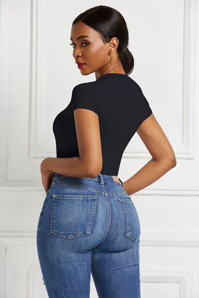 Blue Zone Planet | Round Neck Short Sleeve Bodysuit BLUE ZONE PLANET