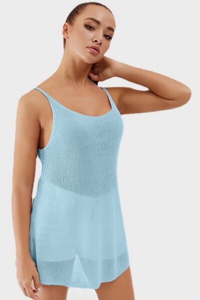 Blue Zone Planet | Scoop Neck Spaghetti Strap Knit Cami BLUE ZONE PLANET