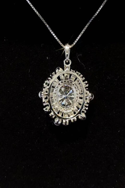 2 Carat Moissanite 925 Sterling Silver Necklace BLUE ZONE PLANET