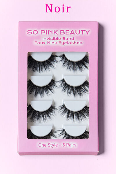 SO PINK BEAUTY Faux Mink Eyelashes 5 Pairs Trendsi