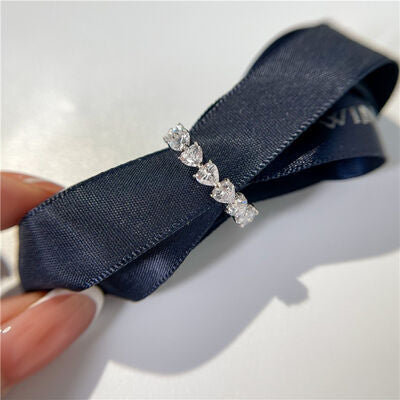 Blue Zone Planet | 2.1 Carat 925 Sterling Silver Moissanite Heart Ring BLUE ZONE PLANET