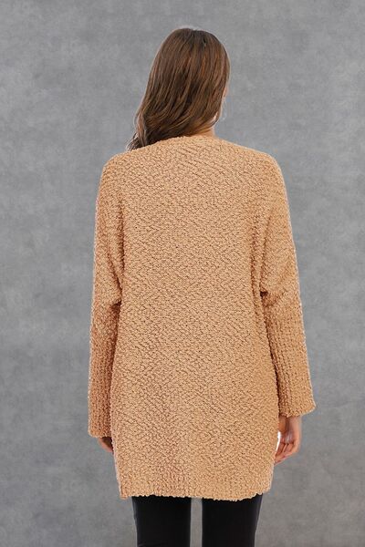 Blue Zone Planet | Pocketed Open Front Long Sleeve Cardigan BLUE ZONE PLANET