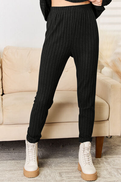 Blue Zone Planet | Basic Bae Full Size Notched Long Sleeve Top and Pants Set BLUE ZONE PLANET