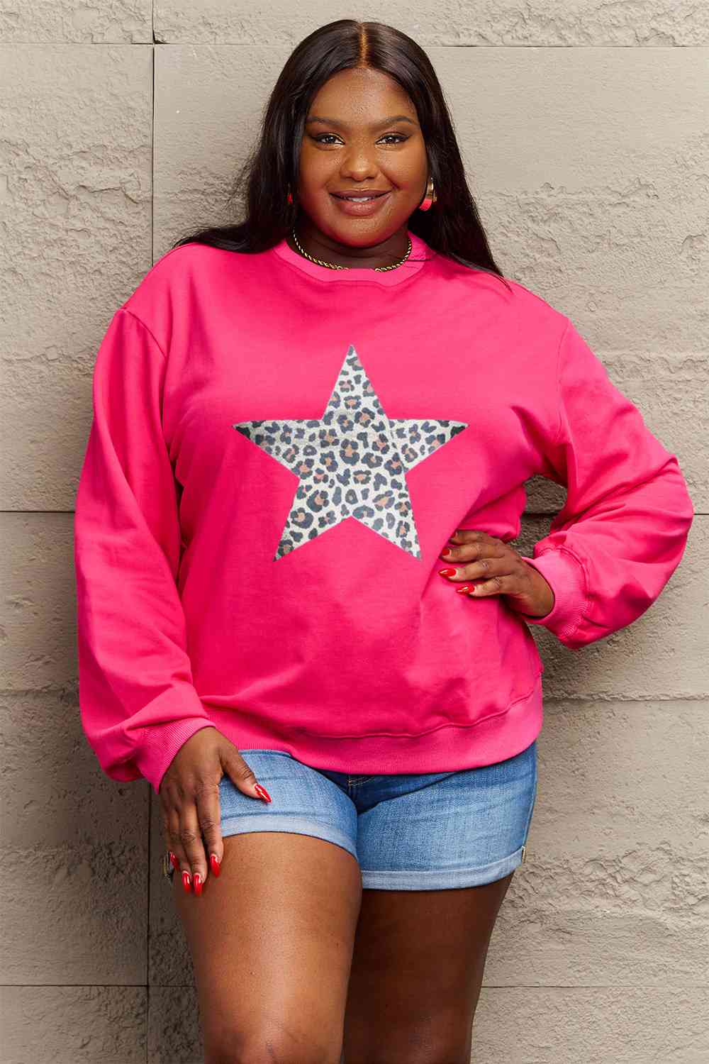 Leopard star sweatshirt hot sale