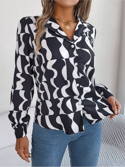 Blue Zone Planet | Printed Button Up Long Sleeve Shirt BLUE ZONE PLANET