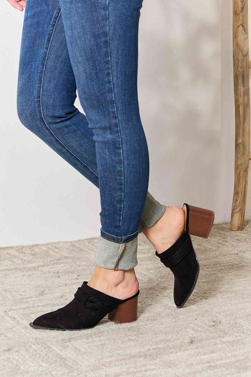 East Lion Corp Pointed-Toe Braided Trim Mules BLUE ZONE PLANET