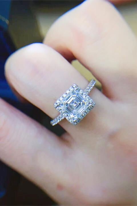 2 Carat Moissanite 925 Sterling Silver Ring BLUE ZONE PLANET