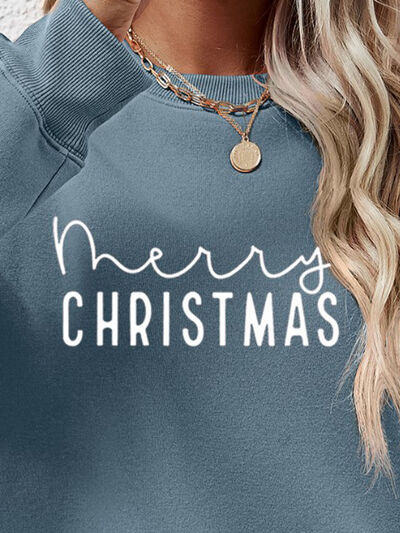 MERRY CHRISTMAS Dropped Shoulder Sweatshirt BLUE ZONE PLANET