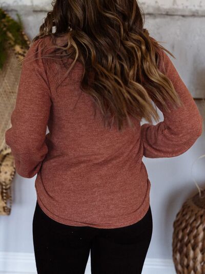 Blue Zone Planet | Plus Size Square Neck Long Sleeve T-Shirt BLUE ZONE PLANET