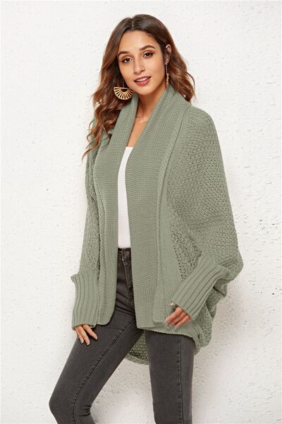 Open Front Batwing Sleeve Cardigan BLUE ZONE PLANET
