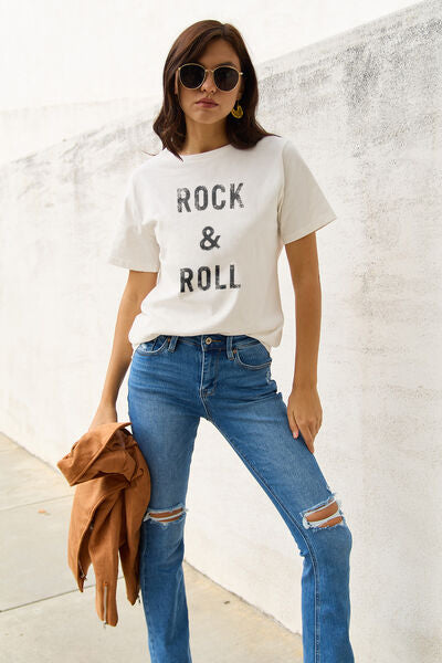 Blue Zone Planet | Simply Love Full Size ROCK & ROLL Short Sleeve T-Shirt BLUE ZONE PLANET