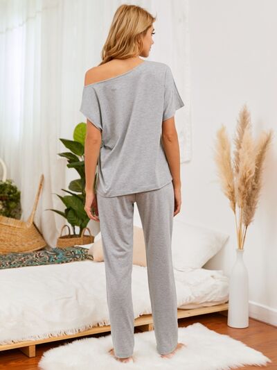 Blue Zone Planet | Round Neck Top and Pants Lounge Set BLUE ZONE PLANET