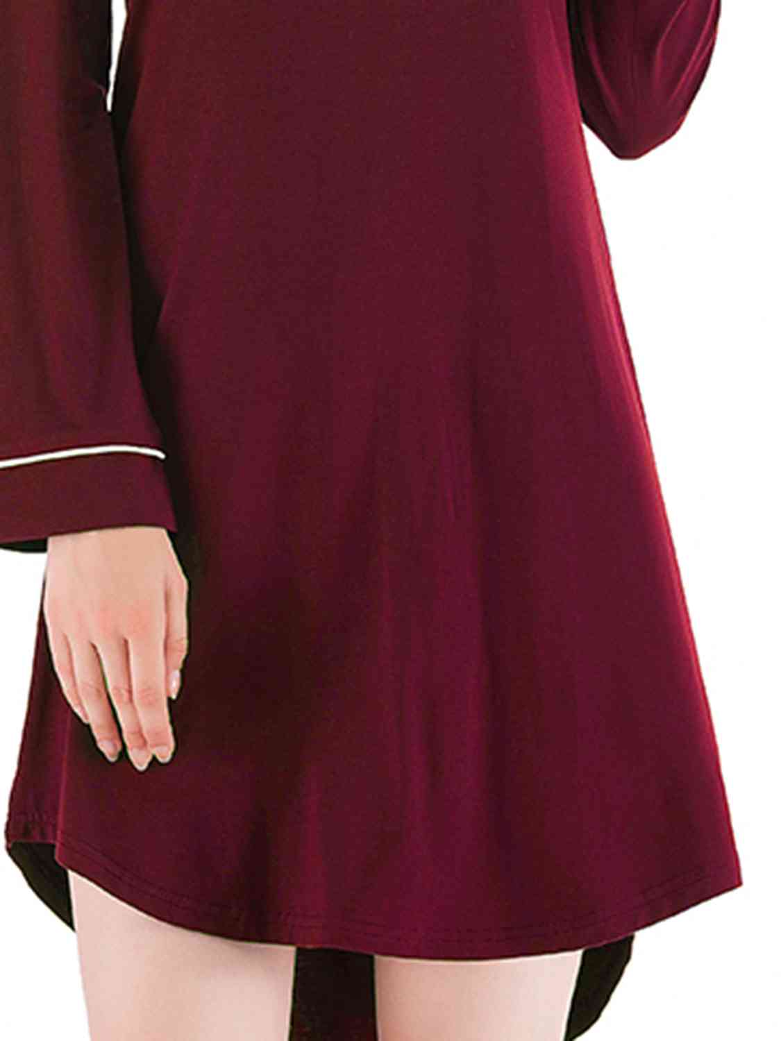 Round Neck Night Dress with Pocket BLUE ZONE PLANET