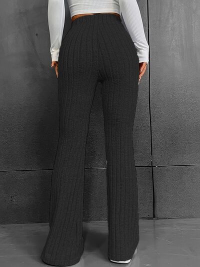 Blue Zone Planet | Ribbed High Waist Bootcut Pants BLUE ZONE PLANET