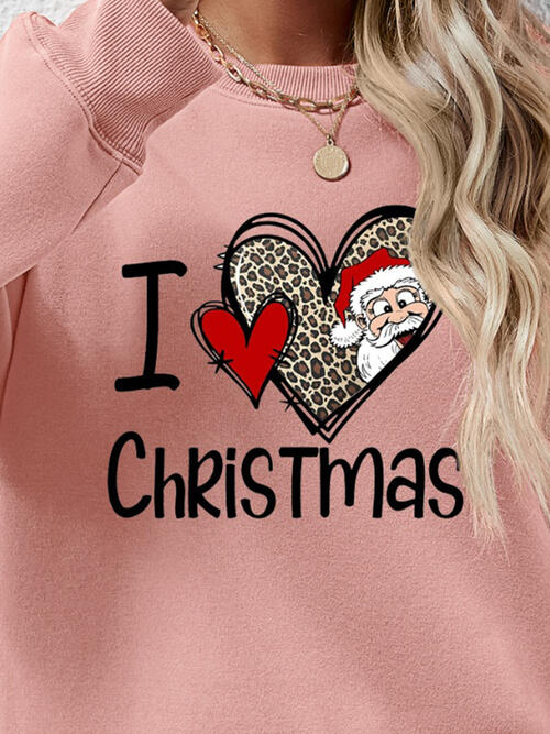 CHRISTMAS Graphic Round Neck Sweatshirt BLUE ZONE PLANET