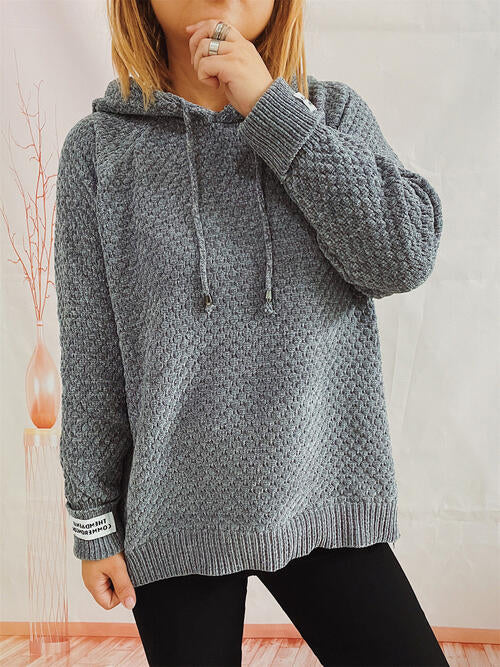 Blue Zone Planet | Drawstring Long Sleeve Hooded Sweater BLUE ZONE PLANET