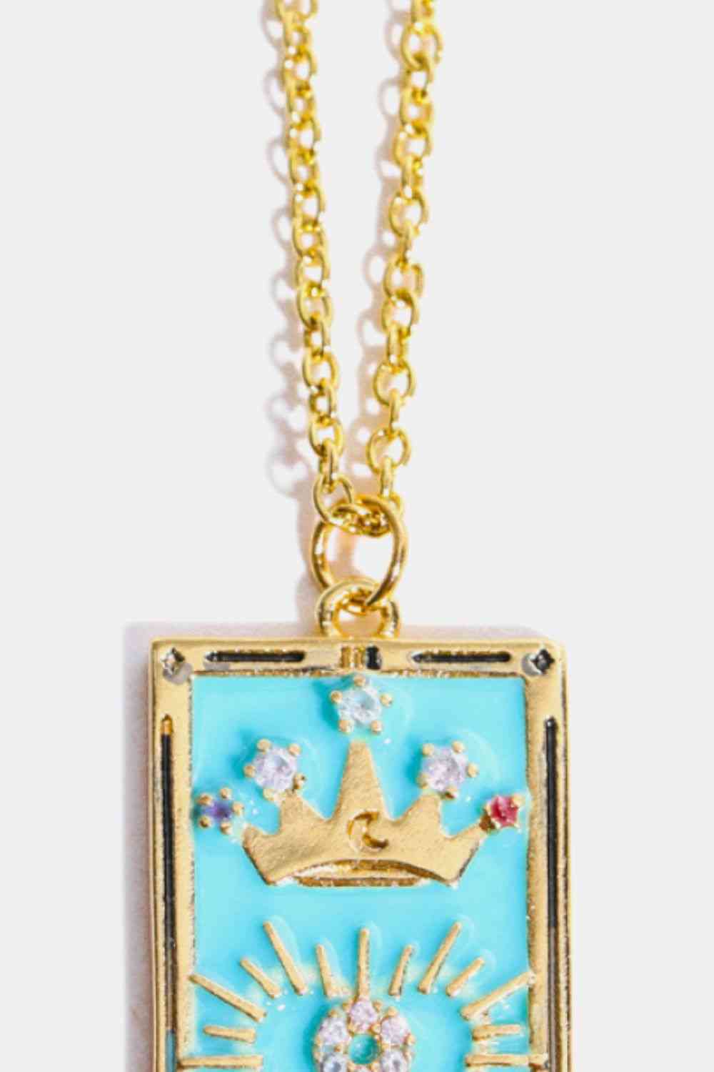 Tarot Card Pendant Stainless Steel Necklace BLUE ZONE PLANET