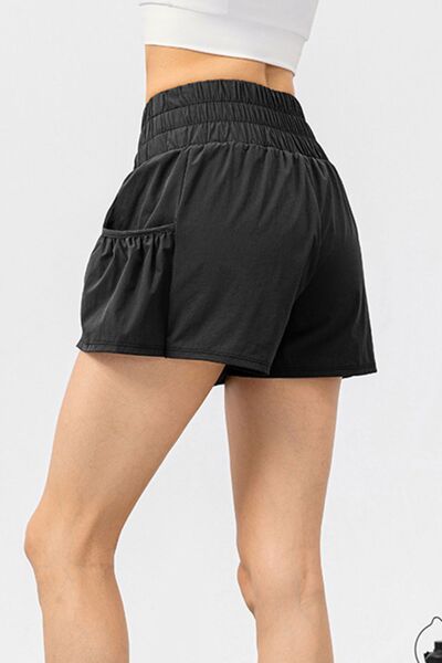 Blue Zone Planet | Elastic Waist Pocketed Active Shorts BLUE ZONE PLANET