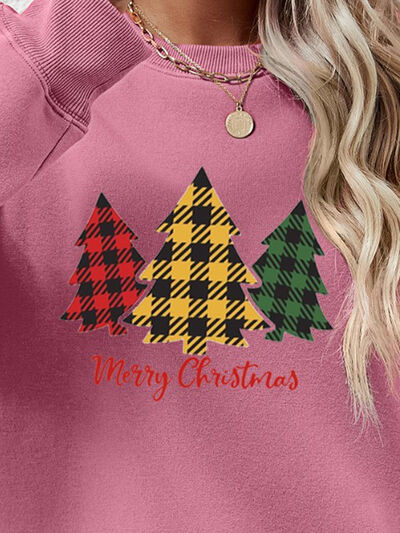 MERRY CHRISTMAS Dropped Shoulder Sweatshirt BLUE ZONE PLANET