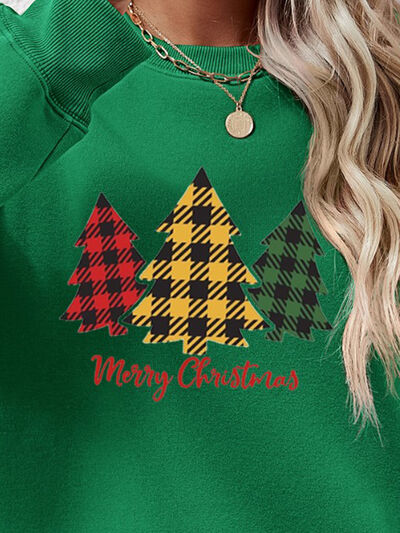 MERRY CHRISTMAS Dropped Shoulder Sweatshirt BLUE ZONE PLANET