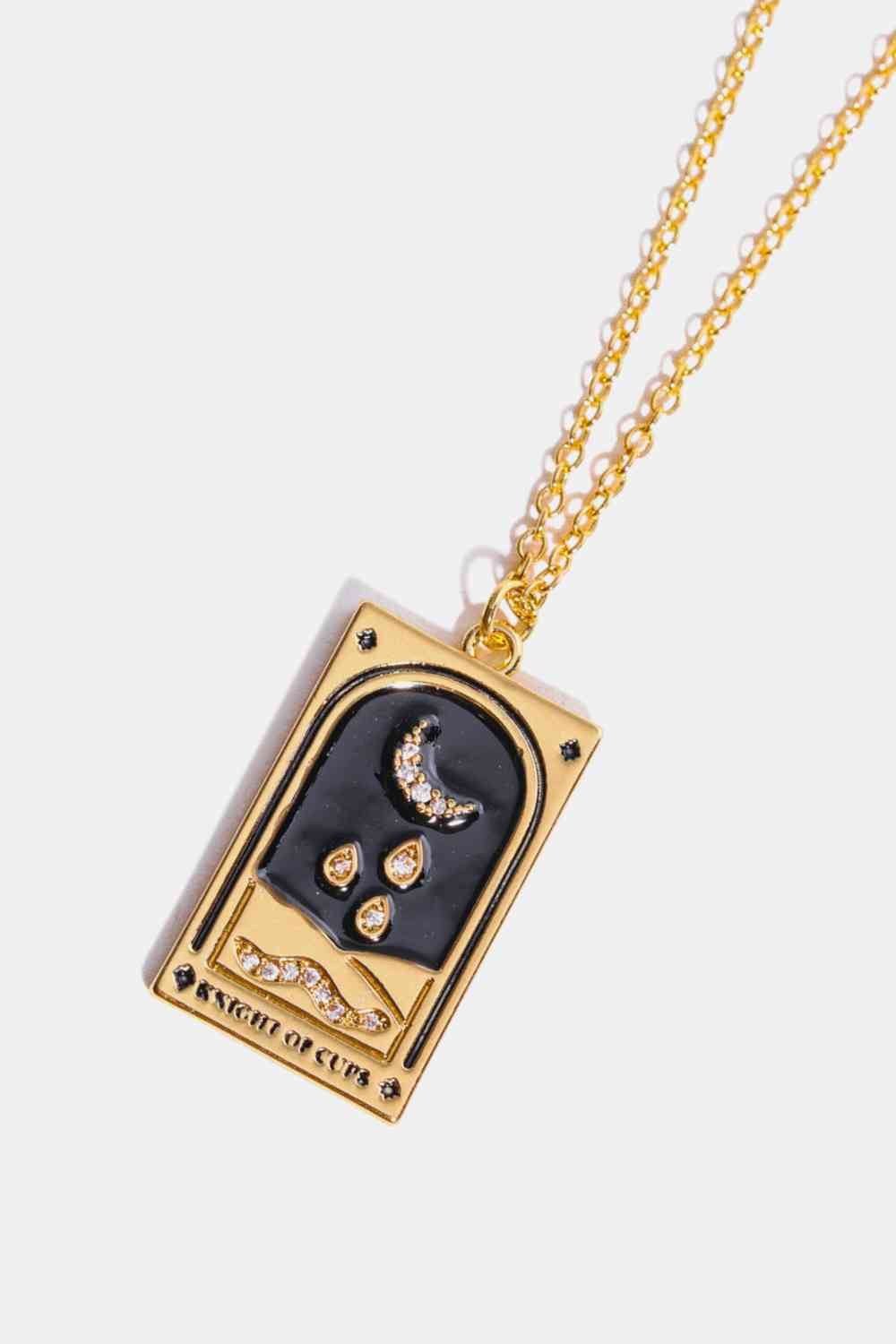 Tarot Card Pendant Stainless Steel Necklace BLUE ZONE PLANET