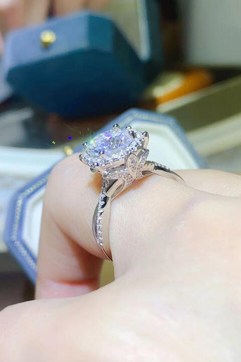 2 Carat Moissanite 925 Sterling Silver Ring BLUE ZONE PLANET
