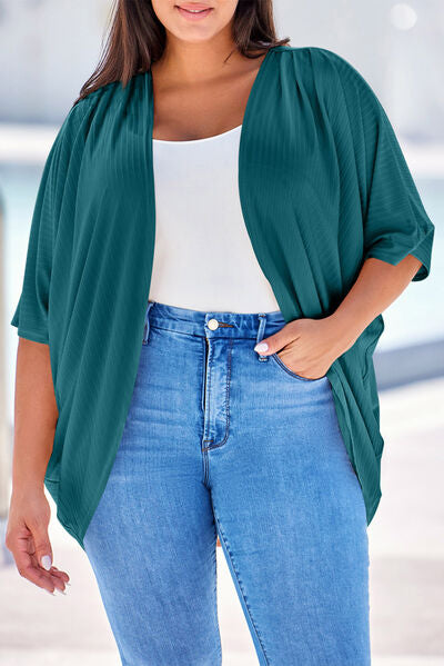 Blue Zone Planet | Plus Size Ribbed Cocoon Cover Up BLUE ZONE PLANET