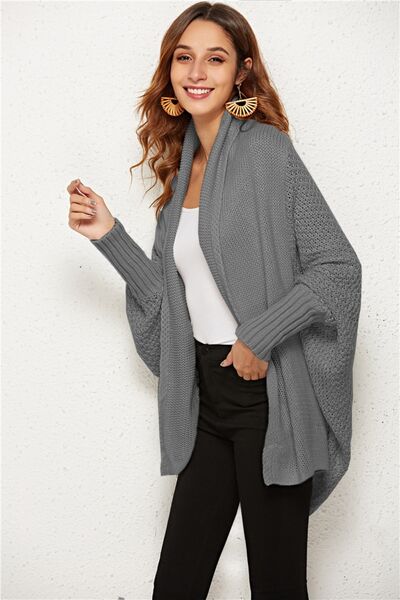 Open Front Batwing Sleeve Cardigan BLUE ZONE PLANET