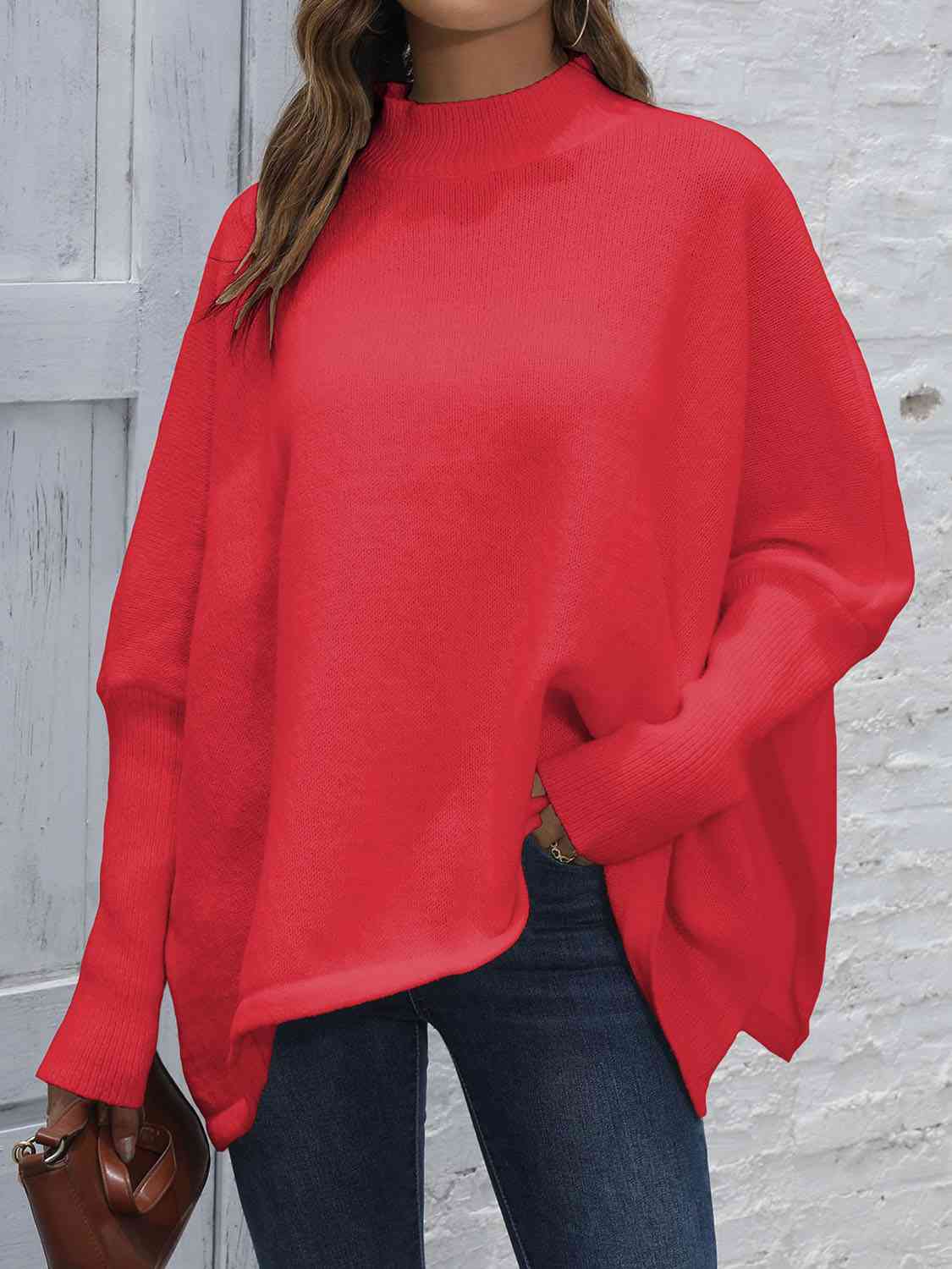 Loose Hem Plain Sweater BLUE ZONE PLANET